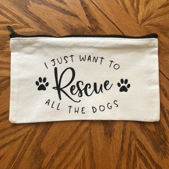 Cosmetic Bag - RESCUE ALL THE DOGS (: New - Picture 14 of 14